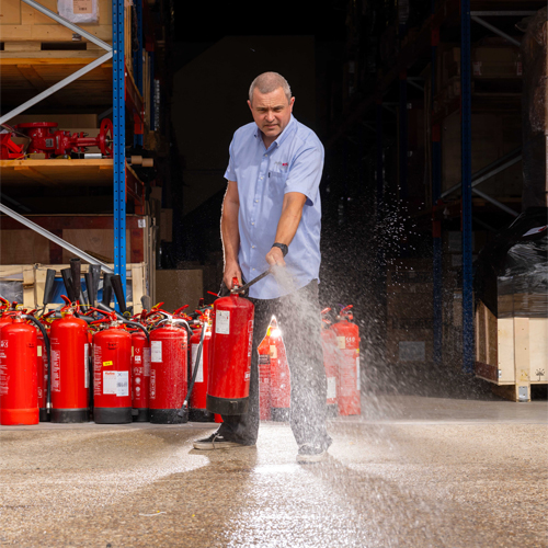 Fire extinguisher discharge training